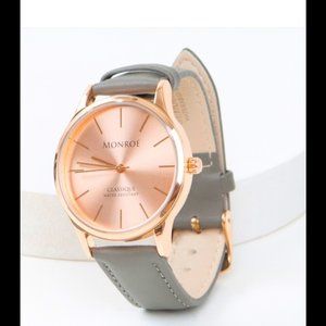 PRICE DROP 💰  NWT Monroe Classic Rose Gold Leather Watch